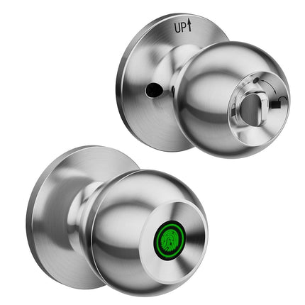 Smart Door Knob installed on front door exterior close-up view