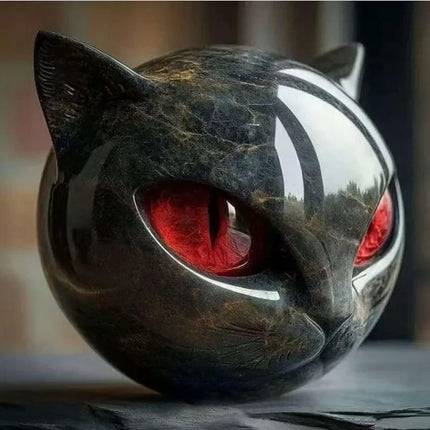 Decorative Black Cat Stone Figurine - photo 9