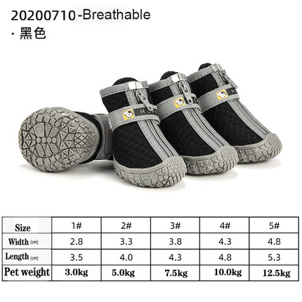 Dog shoes for hot pavement lightweight breathable mesh upper