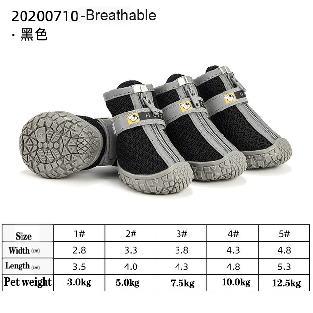 Dog shoes for hot pavement lightweight breathable mesh upper