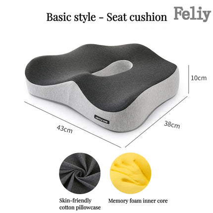 Memory foam office chair cushion for coccyx tailbone pain relief