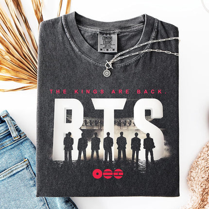Arirang World Tour Shirt - South Korean Band Come Back Tshirt - K-Pop Seven Member Collage Front