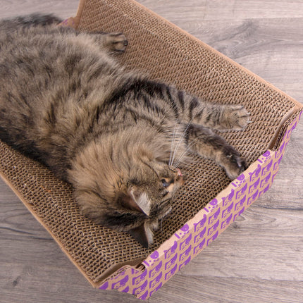 Super Scratcher Chaise Corrugated Cat Scratcher, Catnip Infusion Technology - Brown, One Size