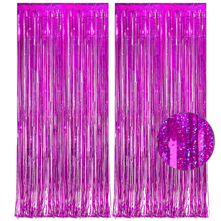 Iridescent Party Streamers Backdrop 3.2ft x 6.5ft 2 PCS