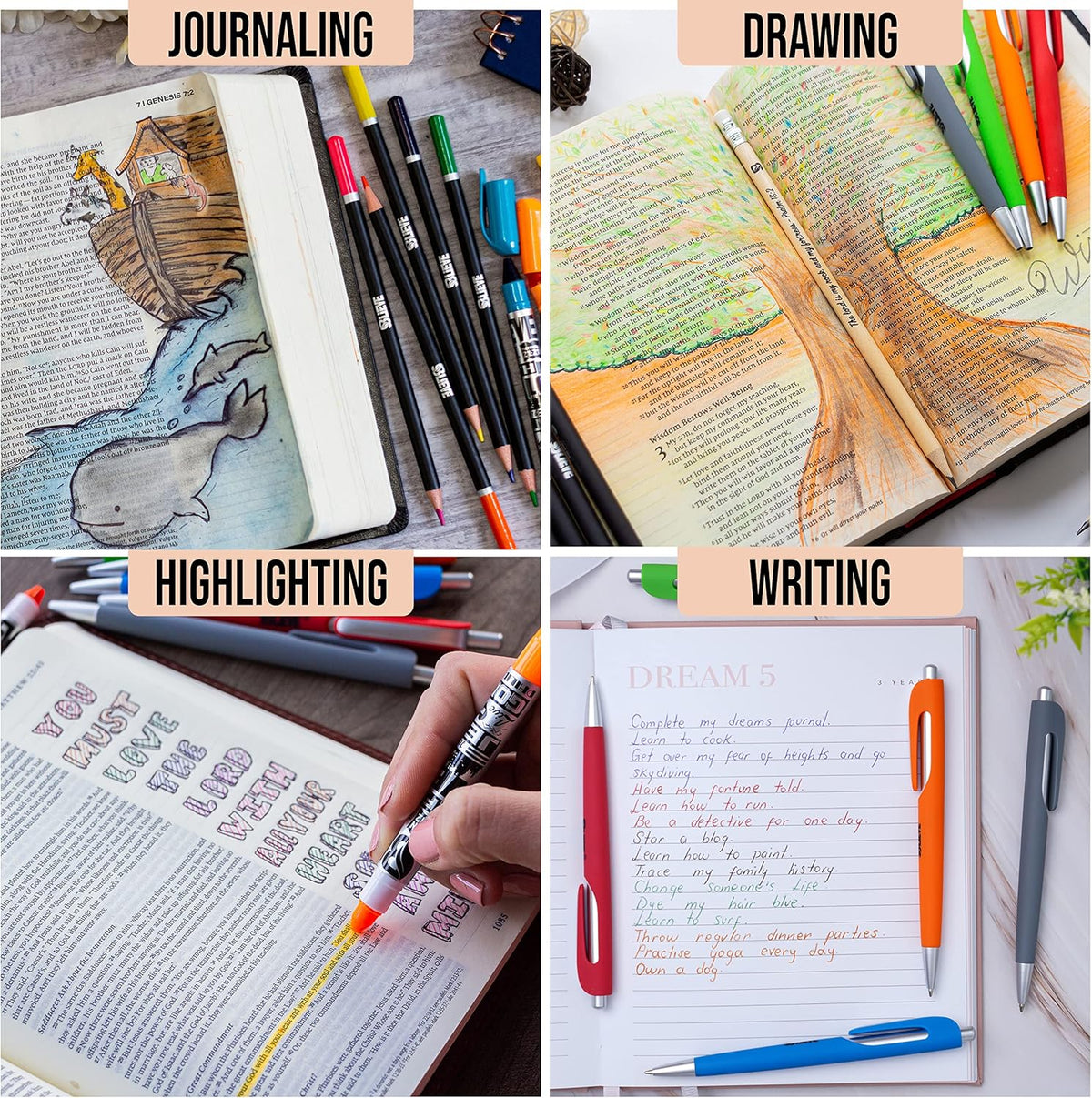 Bible Journaling Kit With Gel Highlighters And Pens No Bleed, Scripture Markers and Pencils Supplies - photo 5