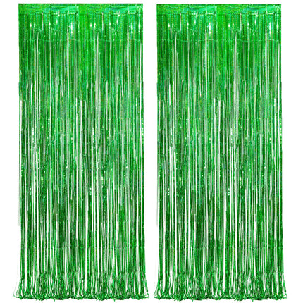 Iridescent Party Streamers Backdrop 3.2ft x 6.5ft 2 PCS