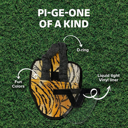 Hen Holster Wrap-Around Bird Diaper & Harness for Larger Pigeons, Small Breed - with Removable Liner, Adjustable Fit for Outdoor Adventures & Indoor Use, Easy to wear - Tiger, XS