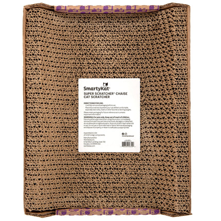 Super Scratcher Chaise Corrugated Cat Scratcher, Catnip Infusion Technology - Brown, One Size