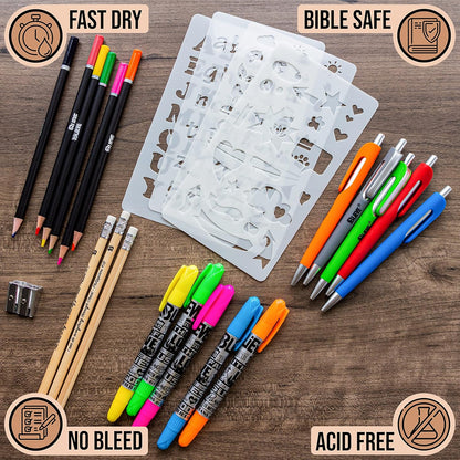 Bible Journaling Kit With Gel Highlighters And Pens No Bleed, Scripture Markers and Pencils Supplies - photo 3