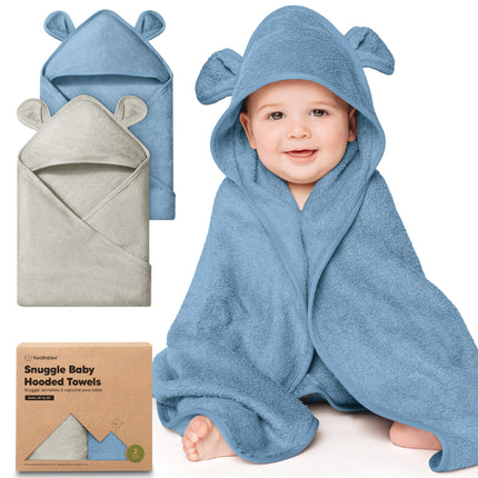 2-Pack Hooded Baby Towels for Newborn, Kids, Almond, 35x35