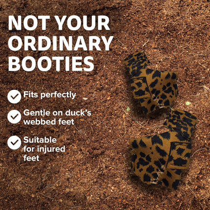 Duck Shoes for Injured Feet – Protective Neoprene Footwear for Ducks, Protective Shoes for Birds with Injured feet, Bumblefoot Relief - Medium, 3.5” Max. Inside Width - Leopard
