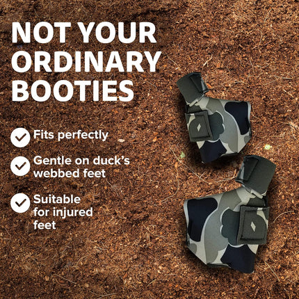 Duck Shoes for Injured Feet – Protective Neoprene Footwear for Ducks, Protective Shoes for Birds with Injured feet, Bumblefoot Relief - Medium, 3.5” Max. Inside Width - Gray Camouflage