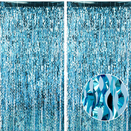 Iridescent Party Streamers Backdrop 3.2ft x 6.5ft 2 PCS