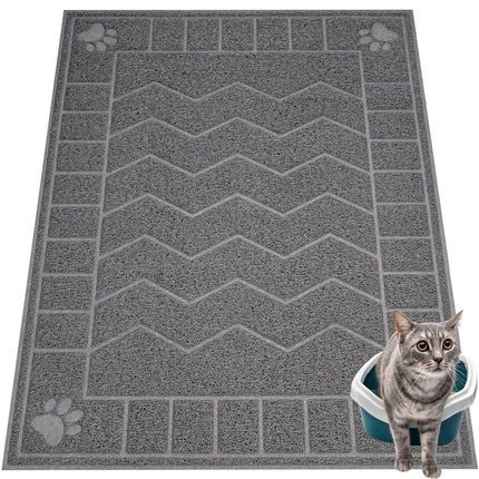 Cat Litter Box Mat, 35" x 24" Large Waterproof Litter Trapping Mat