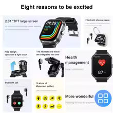 USA-CALI Smartwatch with Wireless Earbuds side profile display