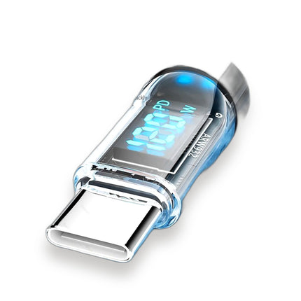 LCD Watt Display USB Type-C charging cable, studio product photo