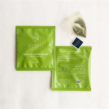 Rishi Tea Organic Green Tea Matcha Super Green -- 15 Sachet