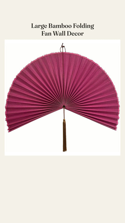 Large Bamboo Folding Fan Wall Decor – product video