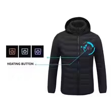 USA-CALI Premium Heated Jacket adjustable warmth zones close-up detail