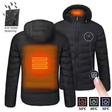 USA-CALI Premium Heated Jacket temperature control button panel detail