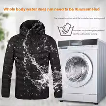 USA-CALI Premium Heated Jacket lightweight shell and zipper pocket detail