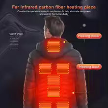 USA-CALI Premium Heated Jacket lifestyle shot in cold weather conditions
